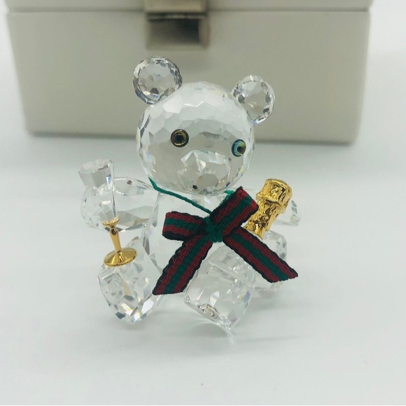 Swarovski Kris Bear with Champagne Bottle and Flute new in box - Picture 1 of 4